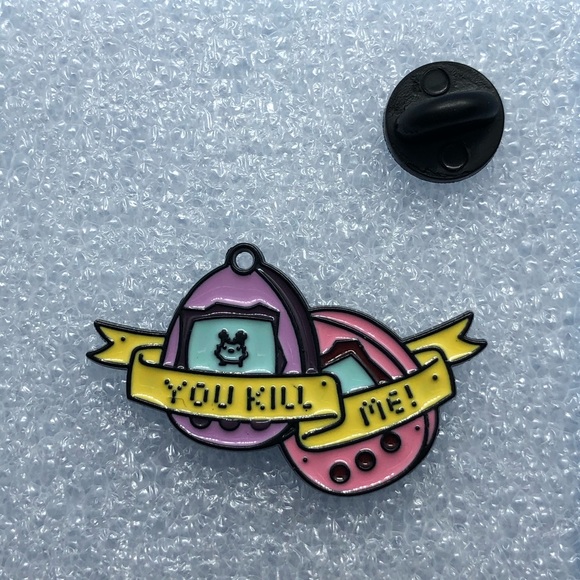 🌻10/$10🌻 You Kill Me Tamagotchi Y2K Enamel Pin - Picture 2 of 6